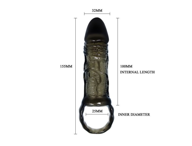 Nakładka na penisa przedłużająca pogrubiająca 15cm czarny - 15